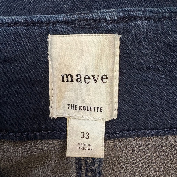 Maeve The Colette Crop High-Rise Wide-Leg Dark Blue Jeans Anthropologie Size 25 - Picture 9 of 13